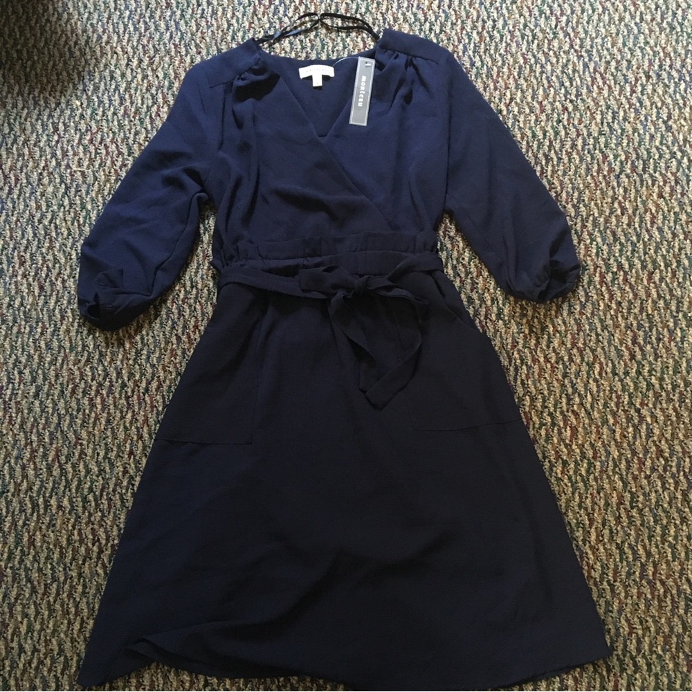 NWT Monteau Navy Blue Dress with Pockets! - Picture 1 of 6